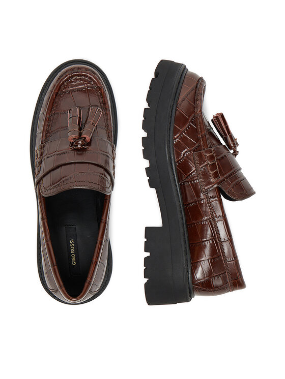 GINO ROSSI Gino Rossi Loafersy EO-HOX-12036 Brązowy