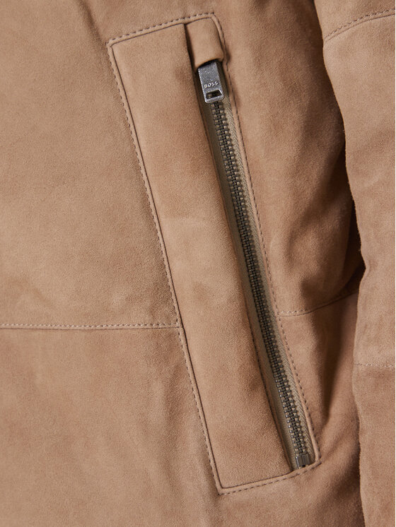 BOSS BOSS Кожено яке Jocamp 50547546 Бежов Relaxed Fit