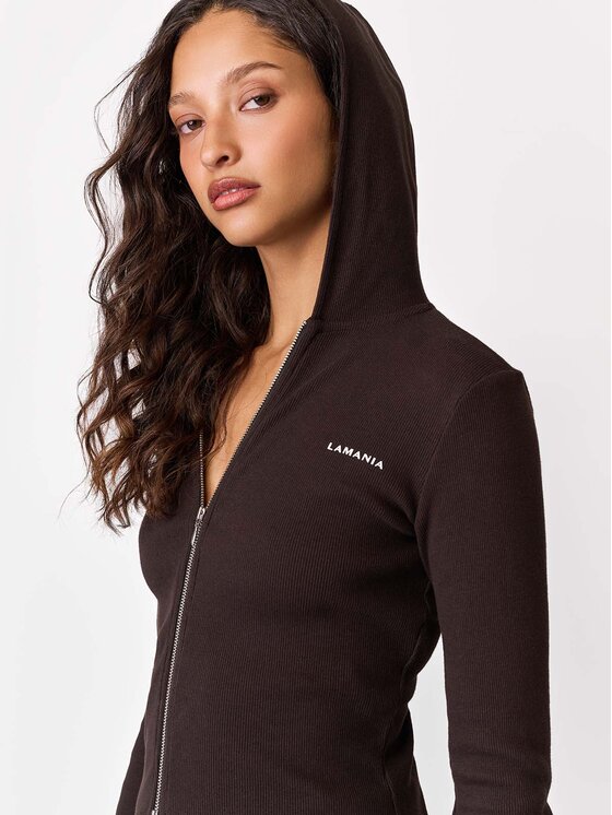 La Mania La Mania Bluza MANDY Brązowy ciemny Basic Fit