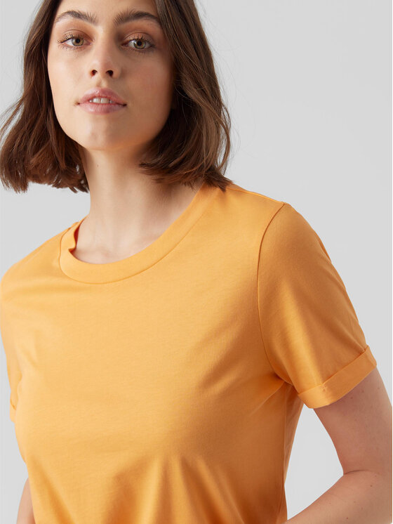 Vero Moda Vero Moda T-Shirt Paula 10243889 Pomarańczowy Regular Fit