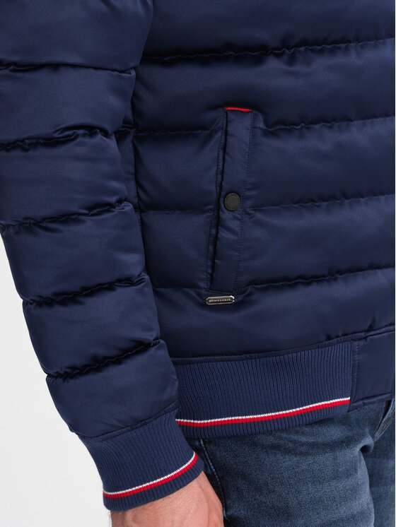 Ombre Ombre Bunda bomber OM-JALP-22FW-007 Modrá Regular Fit