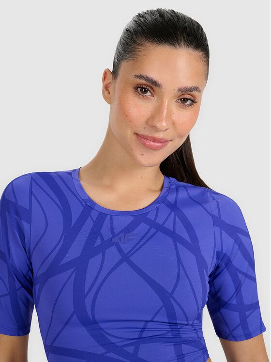4F 4F Koszulka techniczna TRAINING Niebieski Slim Fit