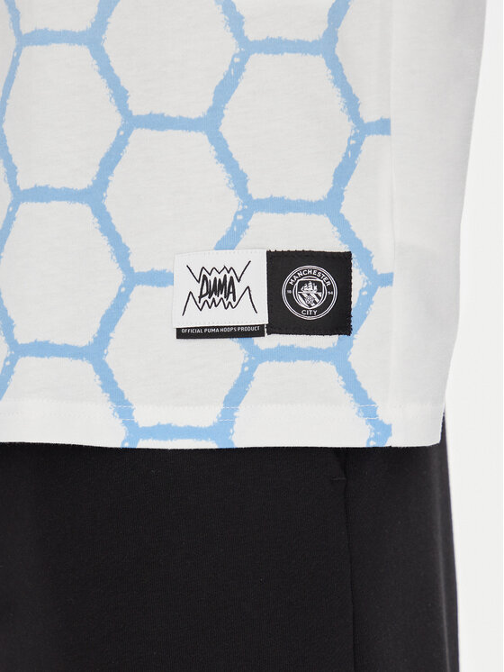 Puma Puma Тишърт CWC Hoops x Man City 631695 Бял Regular Fit