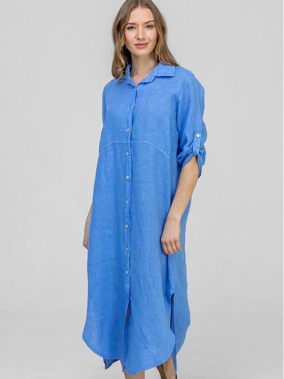 Perso Perso Košilové šaty RBE261579F Modrá Regular Fit