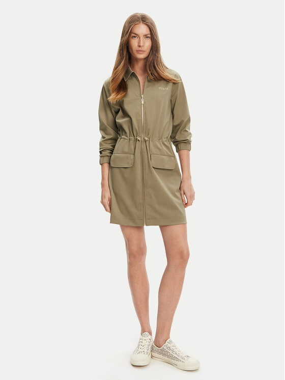 Guess Guess Každodenné šaty V5YK04 KCX42 Zelená Regular Fit