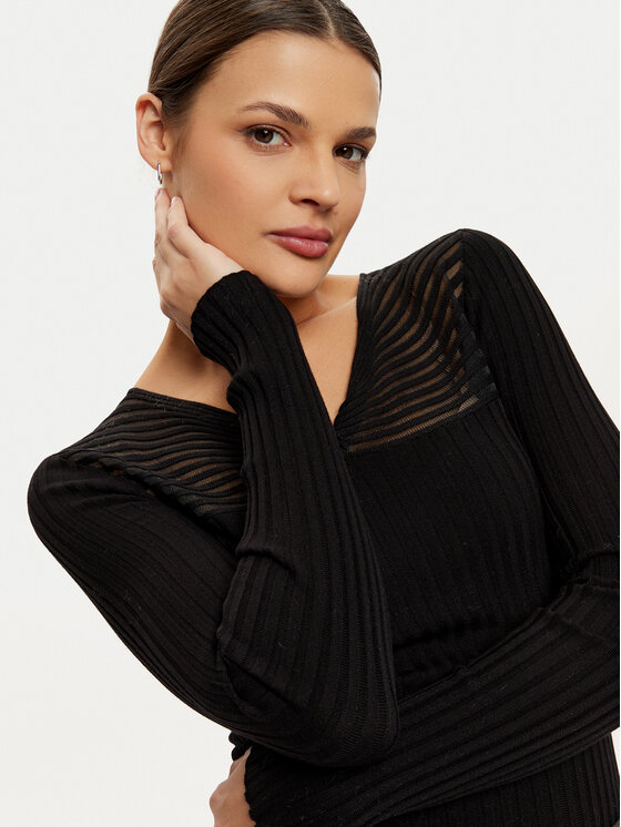 Morgan Morgan Sveter 242-MGANZA Čierna Slim Fit