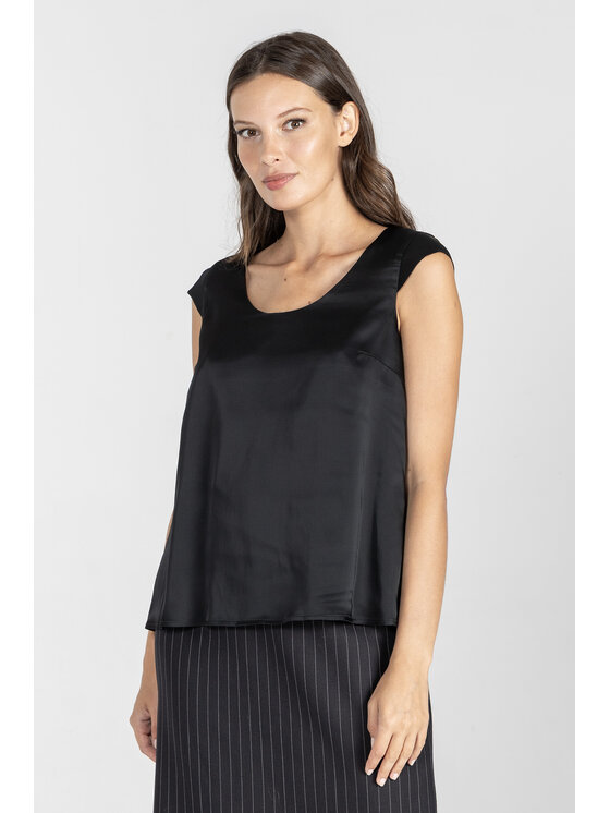 Deni Cler Milano Deni Cler Milano Top W-DC-0052-E5-A9-90-1 Czarny Loose Fit