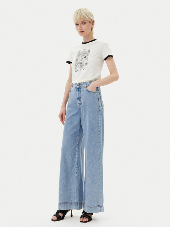 KARL LAGERFELD KARL LAGERFELD Tricou A2W17087 Écru Regular Fit