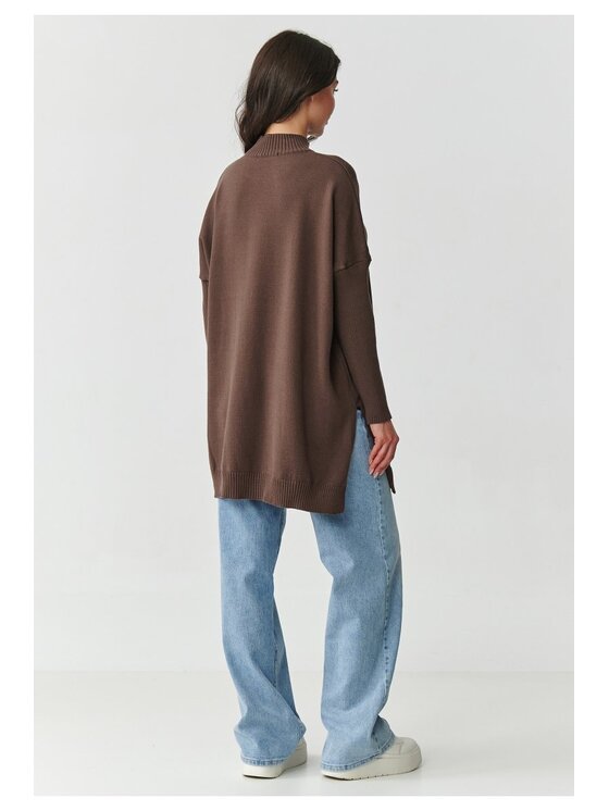 Makadamia Makadamia Sweter S164 Brązowy Oversize