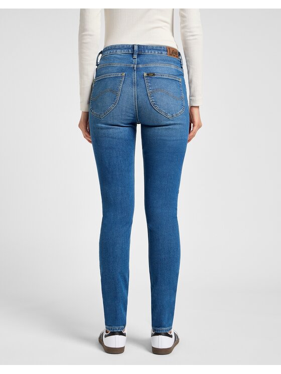 Lee Lee Jeansy Scarlett High Mid Destiny Niebieski Skinny Fit