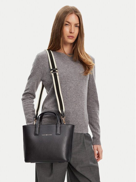 Tommy Hilfiger Tommy Hilfiger Сумка Th Logotape Mini Tote AW0AW17448 Чорний