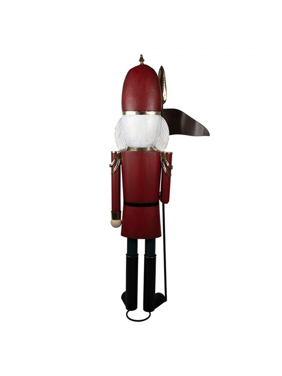 MIAhome MIAhome Figurka Duży Dziadek do Orzechów metalowy 179 cm Czerwony