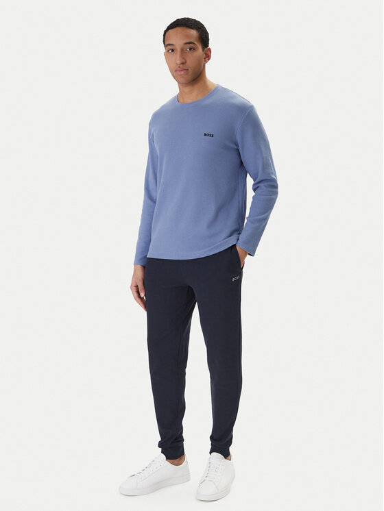 BOSS BOSS Teplákové nohavice Waffle 50535878 Tmavomodrá Regular Fit
