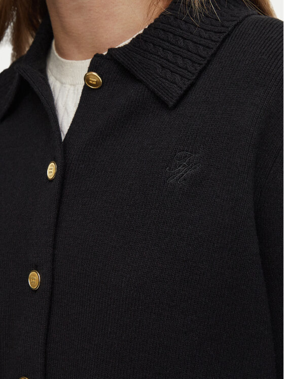 Tommy Hilfiger Tommy Hilfiger Strickjacke WW0WW51426 Schwarz Regular Fit