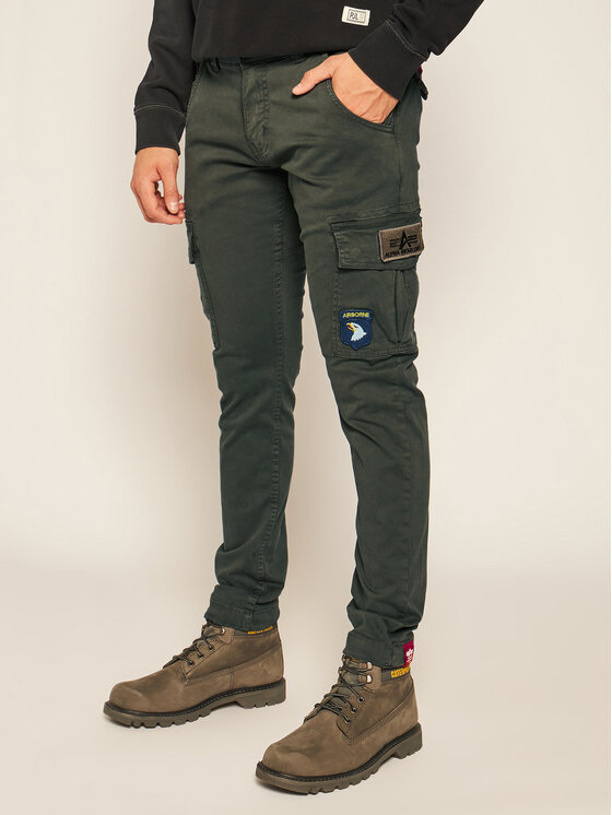 Alpha Industries Alpha Industries Штани з тканини Petrol Patch 178207 Зелений Slim Fit