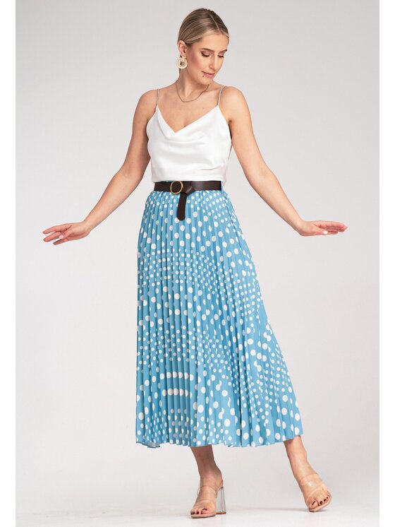 FIGL FIGL Gonna plissettata M1155 Blu Flared Fit