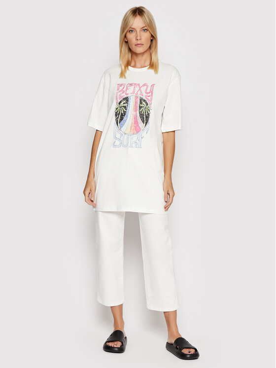 Roxy Roxy Футболка Come To The Beach ERJZT05336 Бежевий Boyfriend Fit