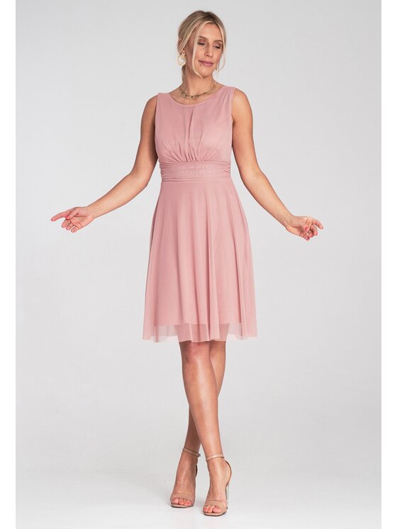 FIGL FIGL Koktejlové šaty M1208 Ružová Flared Fit