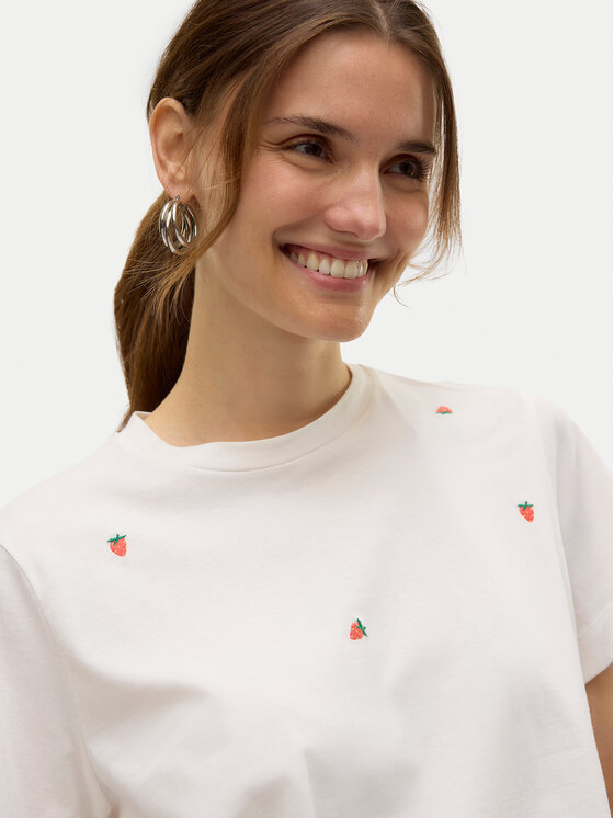 Vero Moda Vero Moda Marškinėliai Solvei 10325318 Balta Regular Fit