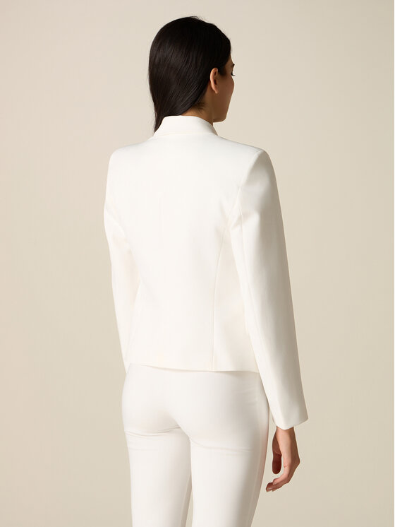 Oltre Oltre Marynarka Q807R004605N011 Biały Slim Fit