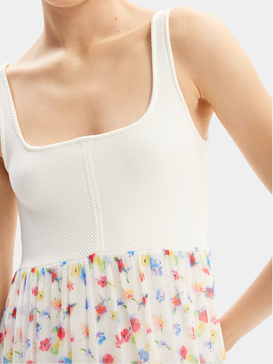 Desigual Desigual Sukienka letnia Vancouver 24SWVK58 Biały Regular Fit