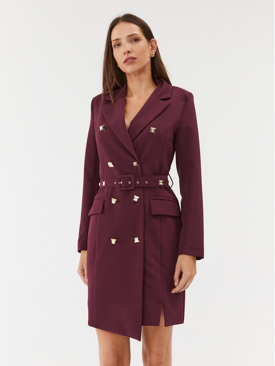 Maryley Vsakodnevna obleka 23IB372/41GI Bordo rdeča Regular Fit