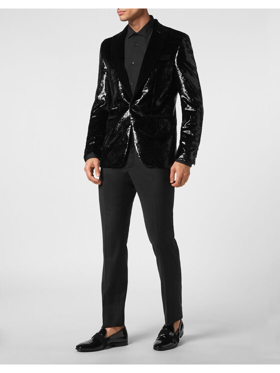 PHILIPP PLEIN PHILIPP PLEIN Marynarka 3965 Czarny Fitted Fit