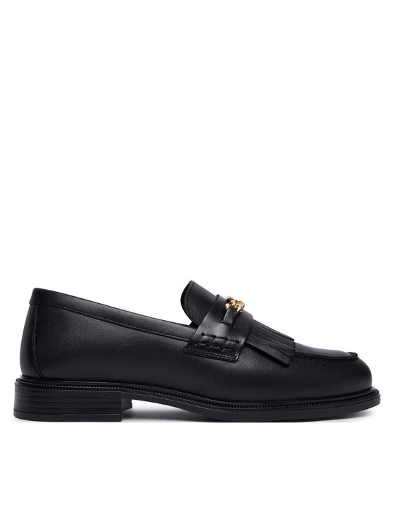 Tommy Hilfiger Loafers Th Chain Fringe Leather Loafer FW0FW09668 Negru