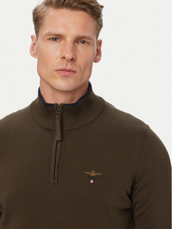 Aeronautica Militare Aeronautica Militare Sweter 262MA1670UL00506 Brązowy Regular Fit