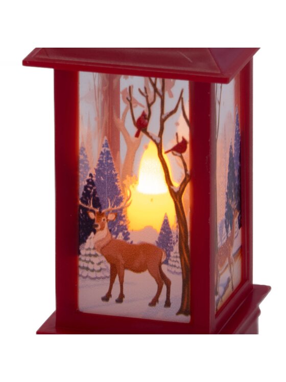 MIAhome MIAhome Lampion świąteczny LED z reniferem Czerwony