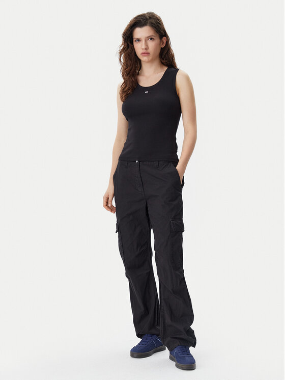 Tommy Jeans Tommy Jeans Kalhoty z materiálu DW0DW20350 Černá Relaxed Fit