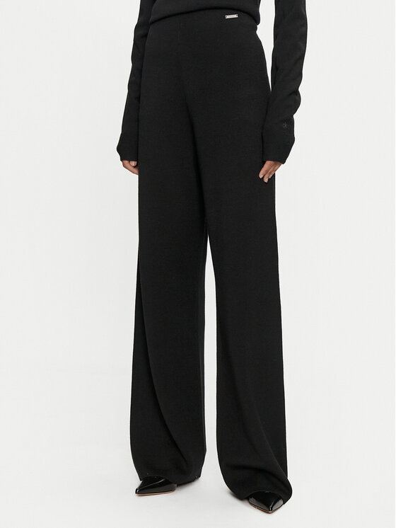 Calvin Klein Pantaloni in maglia K20K207680 Nero Straight Fit, taglia : S