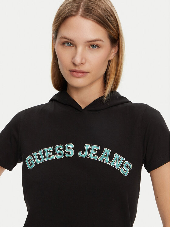 Guess Guess T-Shirt W5GP28 J1314 Czarny Regular Fit