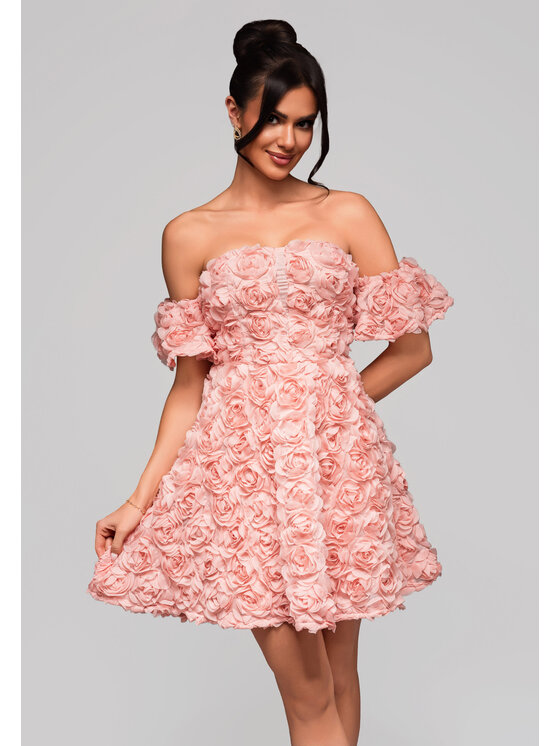 Ombre Ombre Sukienka koktajlowa LA-OM-DLR163 Różowy Regular Fit