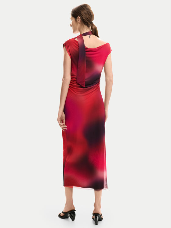 Desigual Desigual Cocktail obleka Maine 26SWVK19 Rdeča Slim Fit