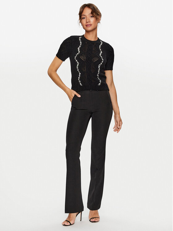 Liu Jo Liu Jo Kalhoty z materiálu MF3282 T7896 Černá Regular Fit