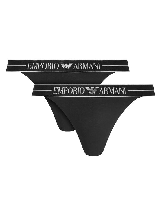 Emporio Armani Underwear Emporio Armani Underwear Sada 2 kusů string kalhotek EW000405 AF10881 MC005 Černá