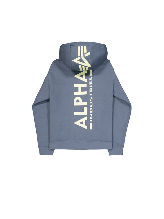 Alpha Industries Alpha Industries Bluza Backprint Hoodie Błękitny Regular Fit