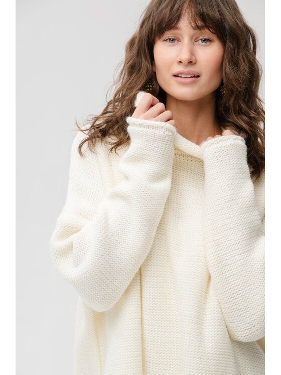 blue shadow blue shadow Sweter Guliwer Biały Regular Fit