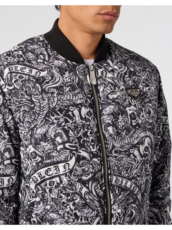 PHILIPP PLEIN PHILIPP PLEIN Kurtka bomber 31475 Czarny Regular Fit