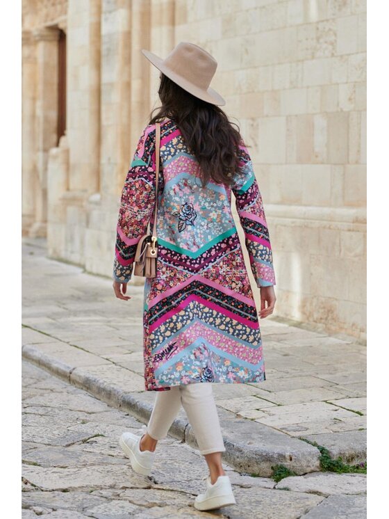 NAOKO Naoko Prechodný kabát Floral RhapsodyFloral Rhapsody Farebná Regular Fit