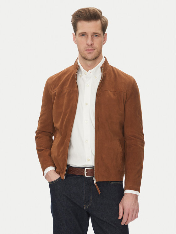 Serge Pariente Serge Pariente Lederjacke Sylvino Vs Braun Slim Fit