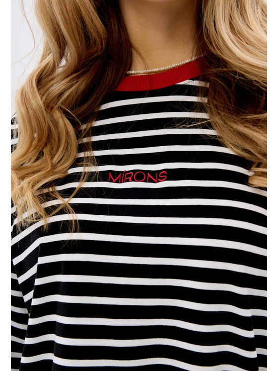 Mirons Mirons T-Shirt Print Biały Oversize
