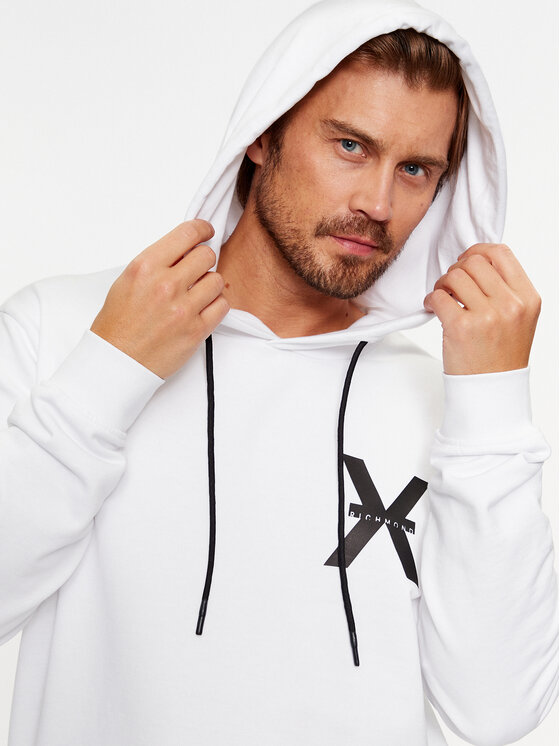 Richmond X Richmond X Bluza UMA23176FE Biały Relaxed Fit