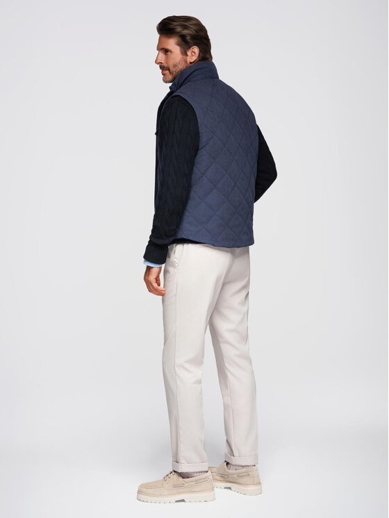 Ombre Ombre Kamizelka OM-JAVJ-0277 Granatowy Regular Fit