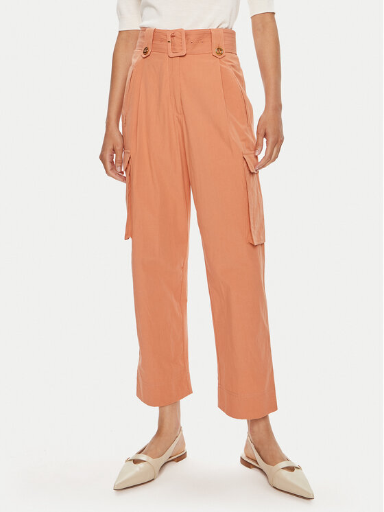 TWINSET Pantalon en tissu 241TT2052 Orange Loose Fit