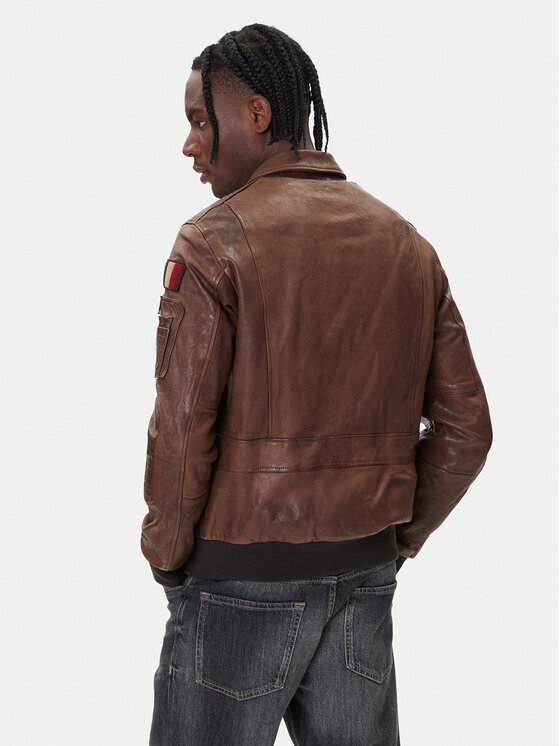 Aeronautica Militare Aeronautica Militare Giacca di pelle 252PN0963U100839 Marrone Regular Fit