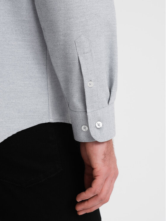 Ombre Ombre Košile OM-SHCS-0148 Šedá Regular Fit