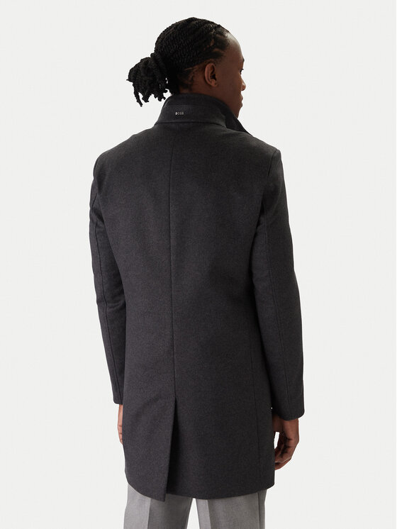 BOSS BOSS Gyapjú kabát H-Hyde 50551078 Szürke Slim Fit