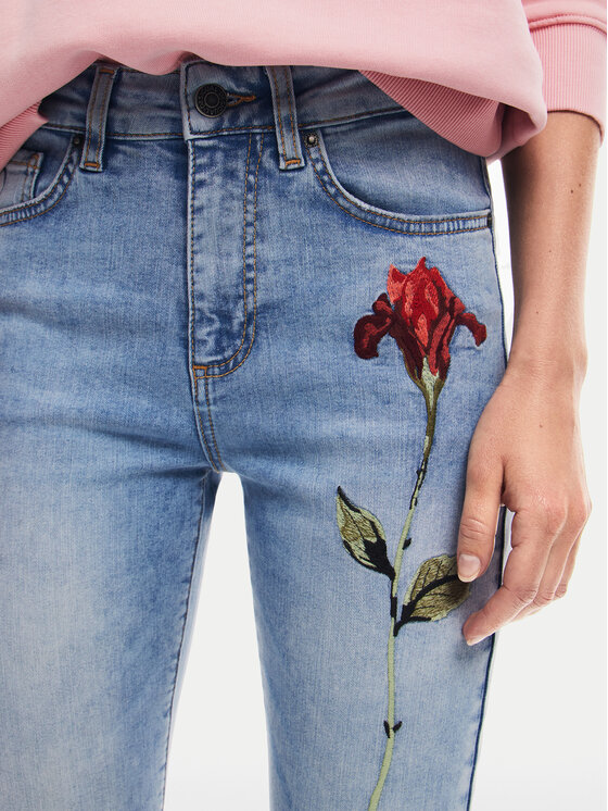 Desigual Desigual Blugi Aina 24WWDD19 Albastru Skinny Fit
